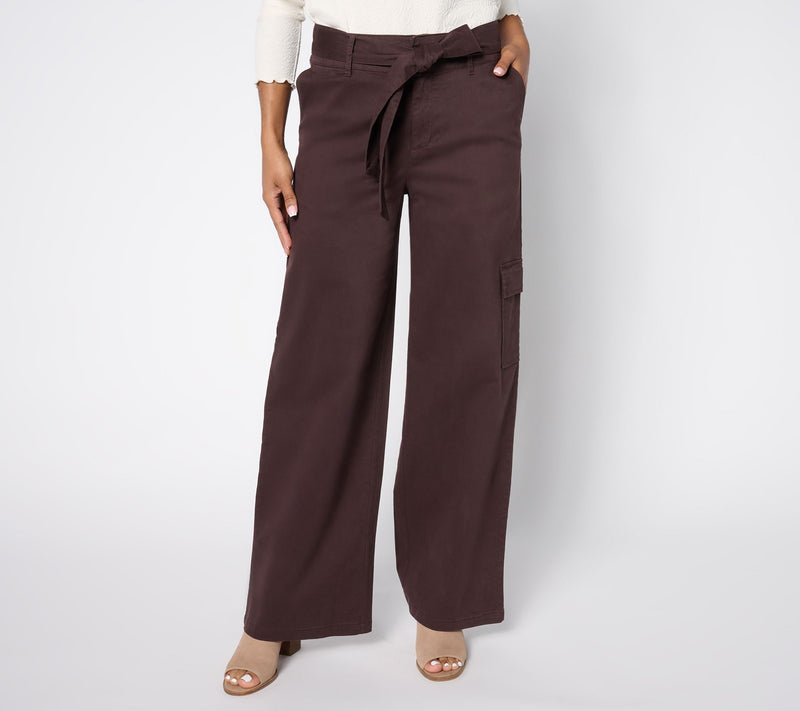 Me by Jennie Garth Regular Rowen Wide Leg Pants with Self Belt — View 3