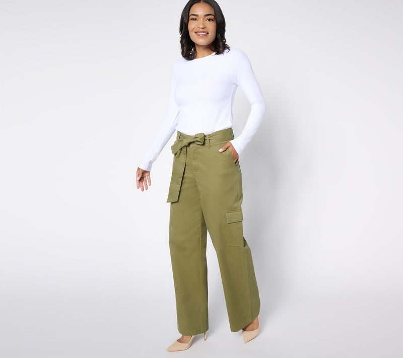 Me by Jennie Garth Regular Rowen Wide Leg Pants with Self Belt — View 9