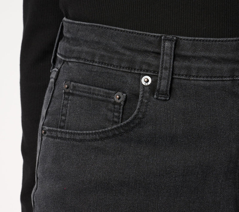 Me by Jennie Garth Regular Washed Black Cuffed Wide Leg Jeans — View 7