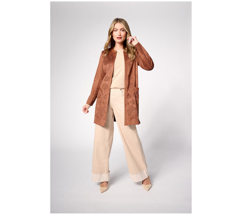 Me by Jennie Garth Regular Desert Sand Cuffed Wide Leg Jeans — View 9