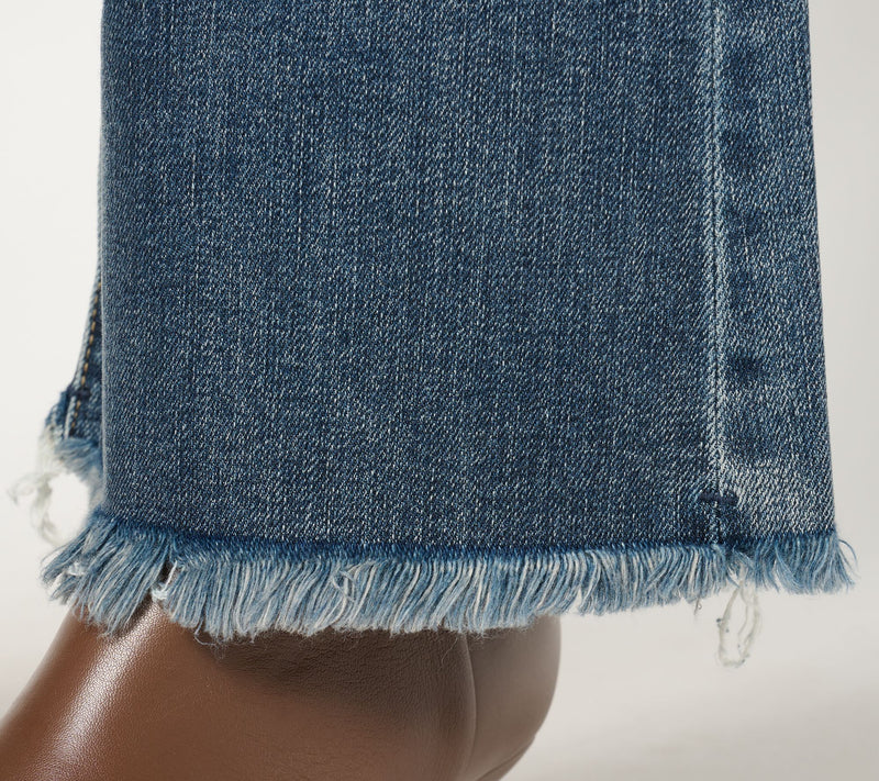 Liverpool Los Angeles Hannah Mid Rise Flare with Fray Hem — View 5