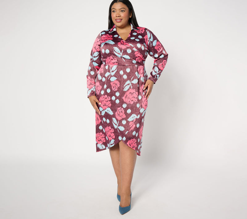 BEAUTIFUL by Lawrence Zarian Regular Printed Faux Wrap Dress — View 5