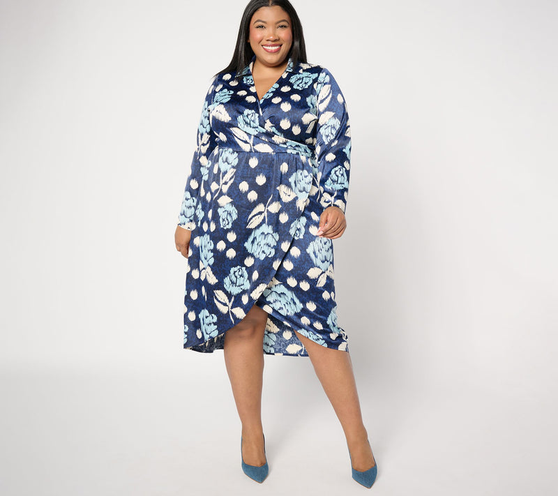 BEAUTIFUL by Lawrence Zarian Regular Printed Faux Wrap Dress — View 7
