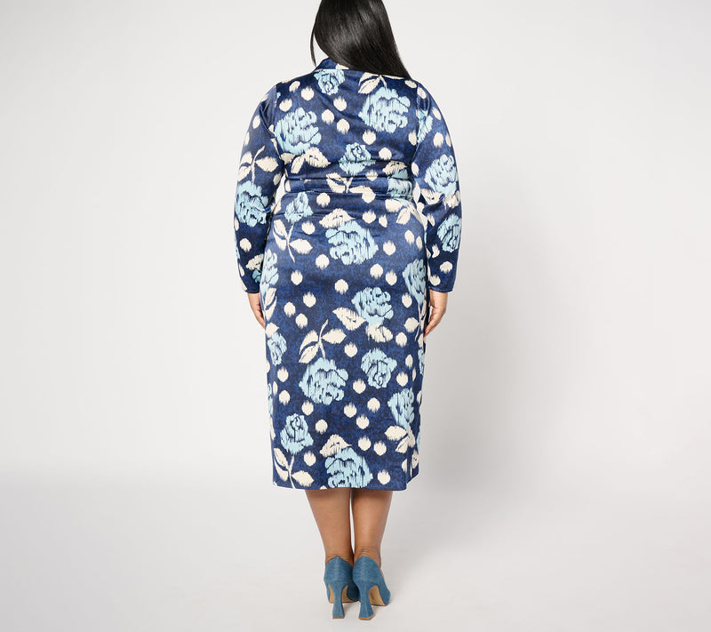 BEAUTIFUL by Lawrence Zarian Petite Printed Faux Wrap Dress — View 8