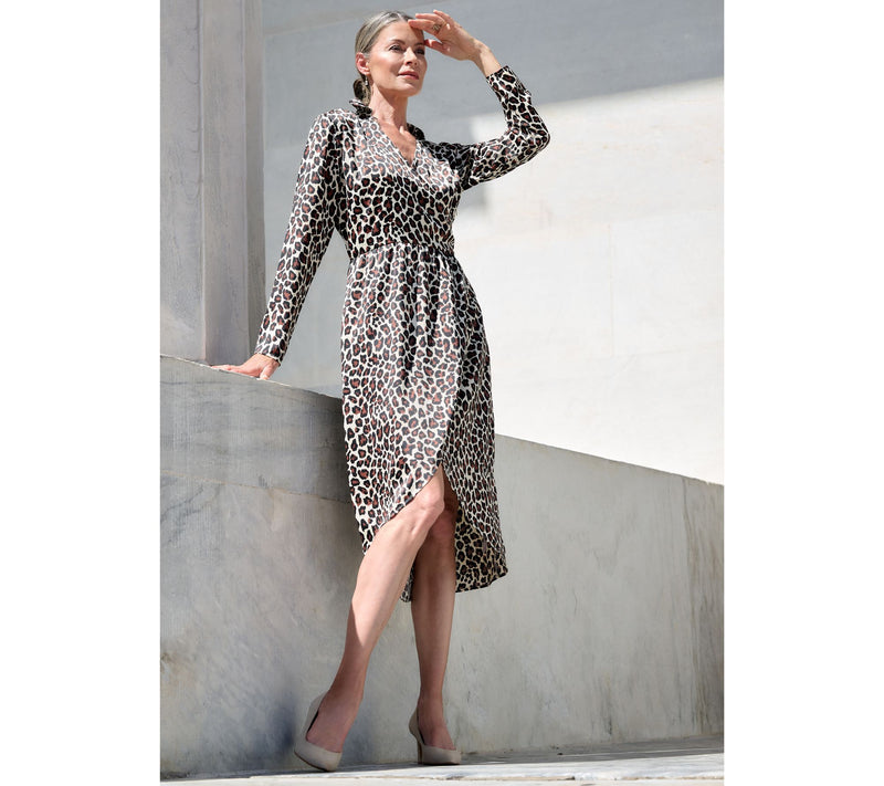 BEAUTIFUL by Lawrence Zarian Petite Printed Faux Wrap Dress — View 14