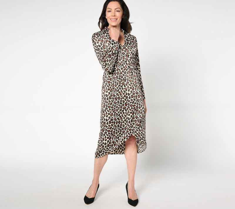 BEAUTIFUL by Lawrence Zarian Petite Printed Faux Wrap Dress — View 16