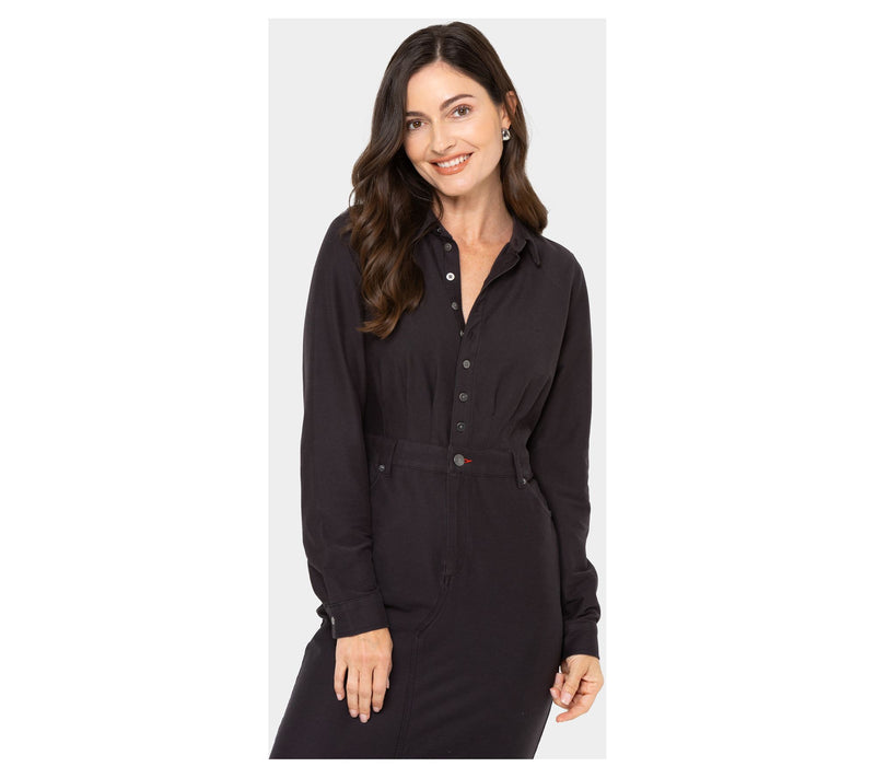 Peace Love World Denim Regular Knit Long Sleeve Dress — View 8