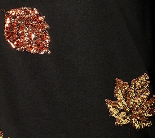 Quacker Factory Kisses of Autumn Sequin French Terry Top — View 4