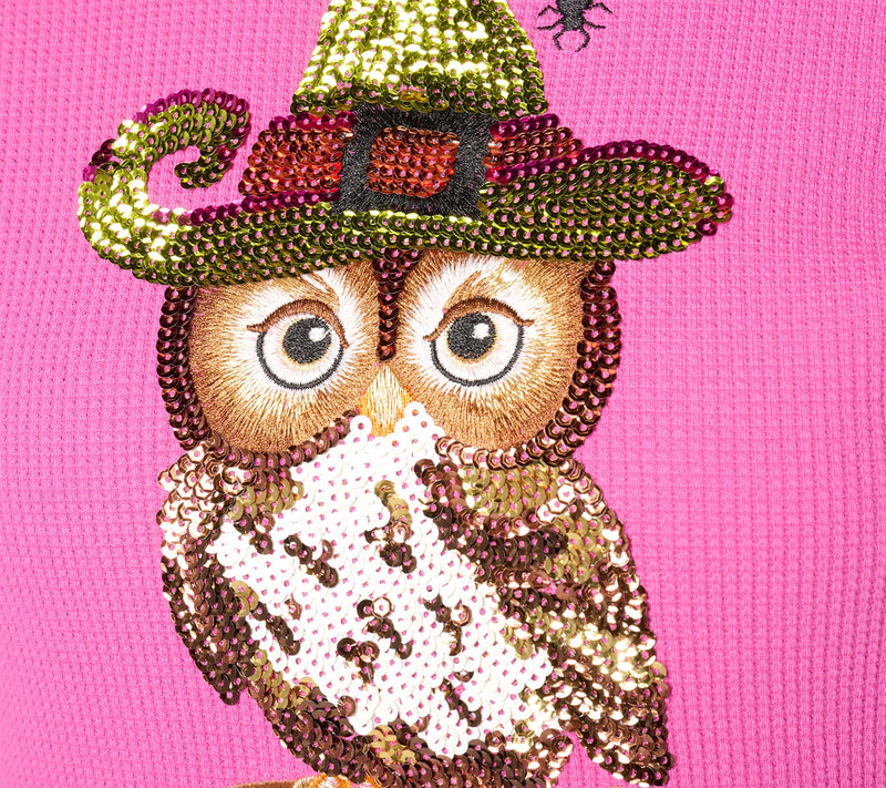 Quacker Factory If the Hat Fits Sequin Waffle Knit Top — View 5