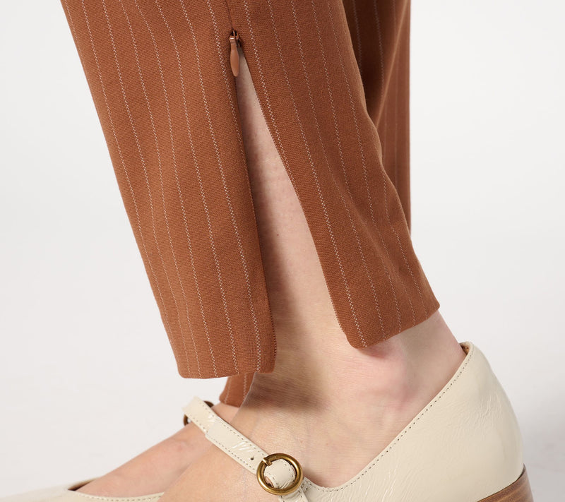 Isaac Mizrahi Live! Regular Yarn Dye Stripe Full Length Pants — View 10