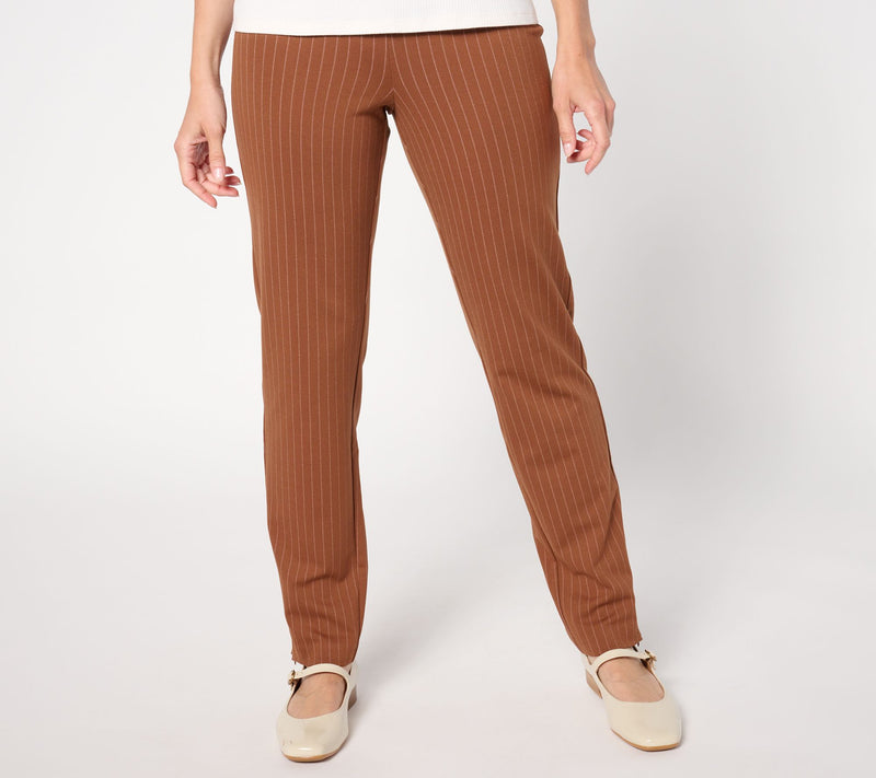 Isaac Mizrahi Live! Regular Yarn Dye Stripe Full Length Pants — View 2