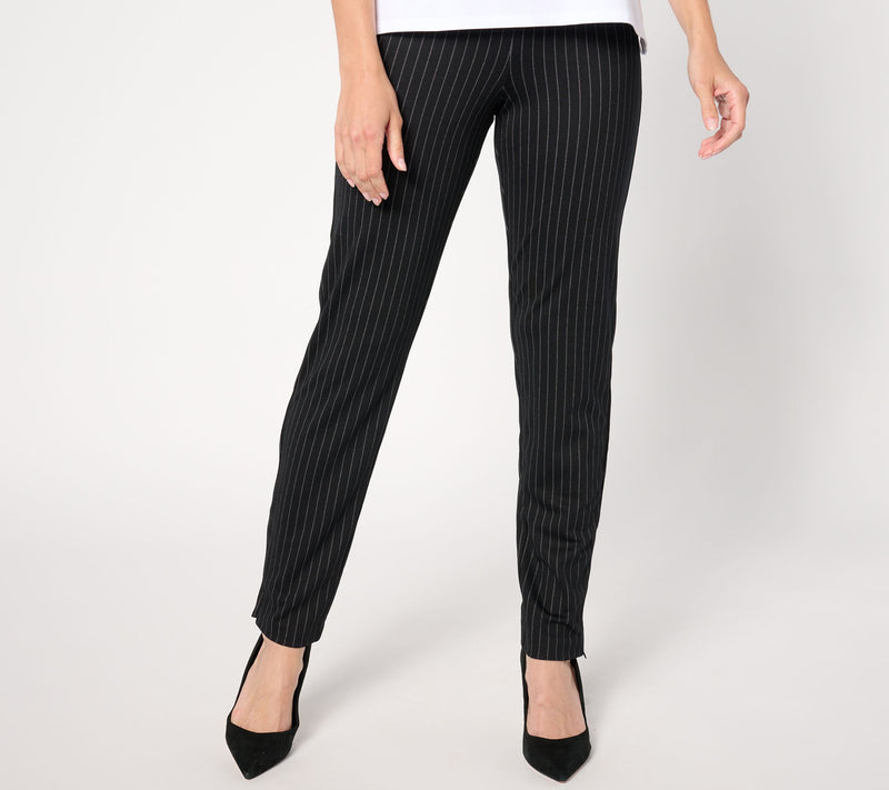 Isaac Mizrahi Live! Regular Yarn Dye Stripe Full Length Pants — View 4