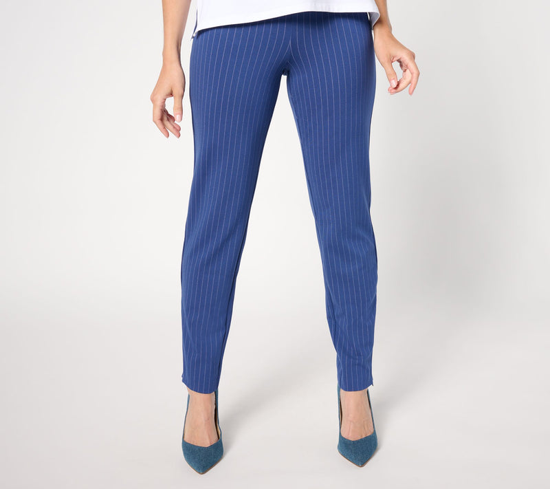 Isaac Mizrahi Live! Regular Yarn Dye Stripe Full Length Pants — View 6