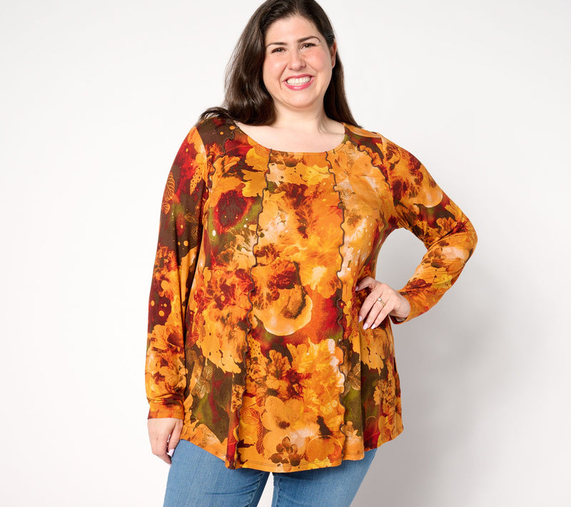 Women with Control Ballet Neck Top w/ Detail Seaming — Main view