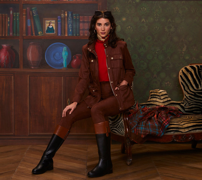 Isaac Mizrahi Live! Estate Faux Suede Zip Front Jacket — View 6
