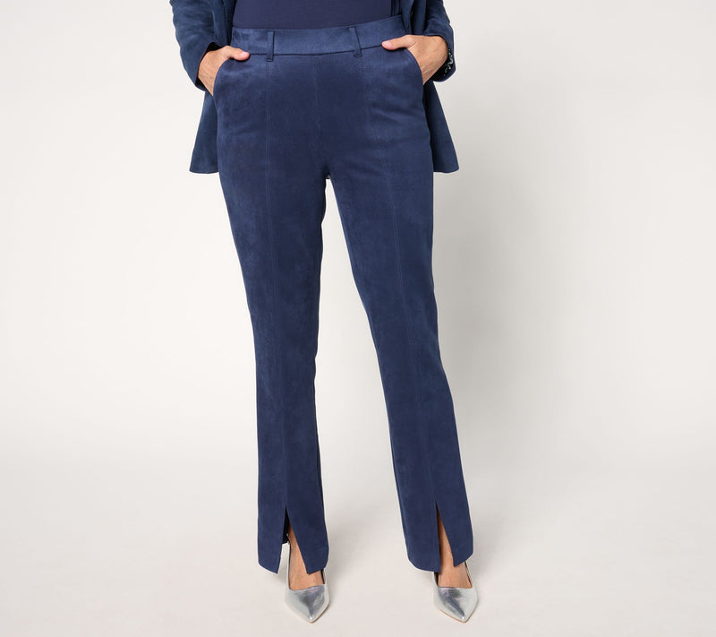 Isaac Mizrahi Live! Tall Estate Stretch Faux Suede Bootcut Pants — View 16