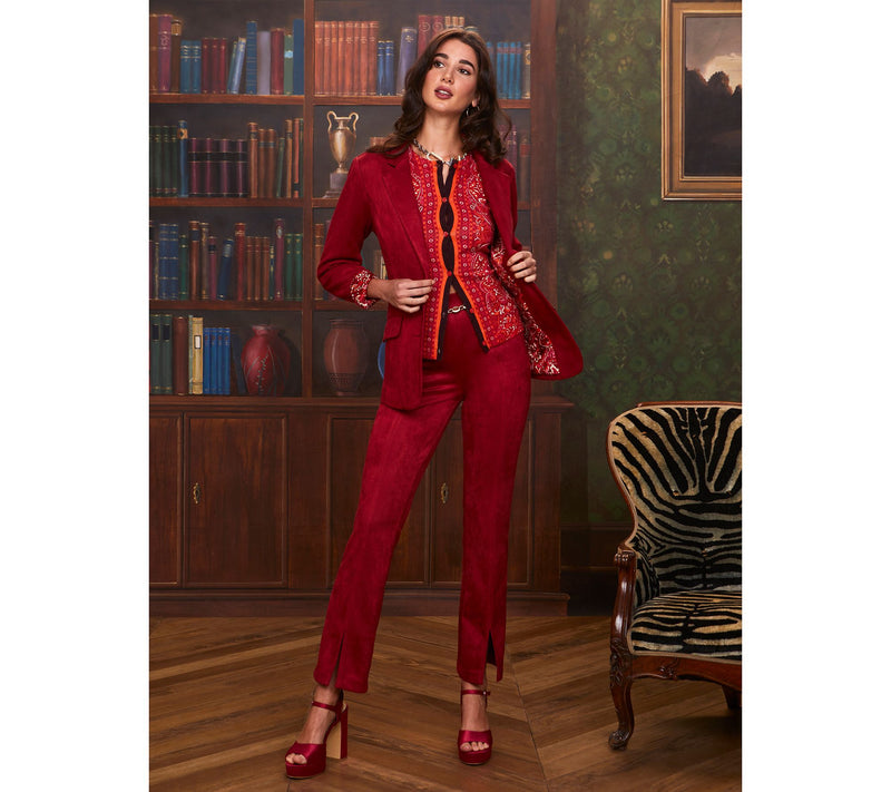 Isaac Mizrahi Live! Tall Estate Stretch Faux Suede Bootcut Pants — View 8