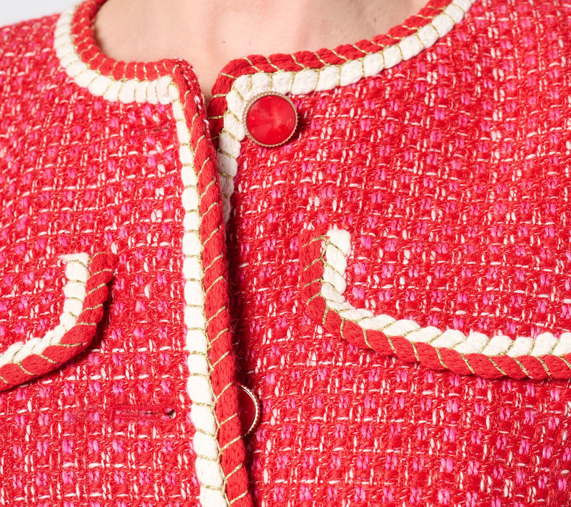 Isaac Mizrahi Live! Petite Woven Tweed Jacket with Self Tie Belt — View 10