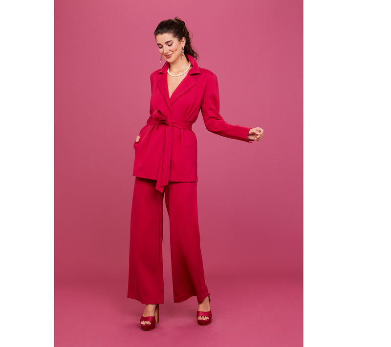 Isaac Mizrahi Live! Petite Sublime Stretch Ponte Wrap Jacket w/ Belt — View 11