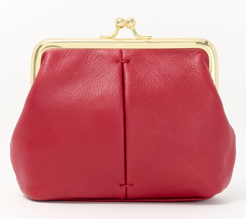American Leather Co. Wolfe Frame Leather Kisslock Clutch — View 13