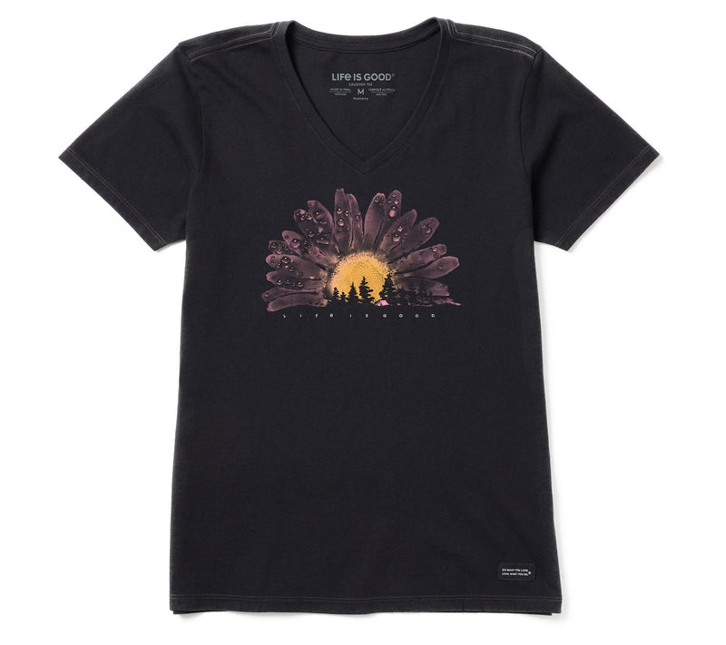 Life is Good Women's Watercolor Daisy Camp Crusher V-Neck Tee — Main view