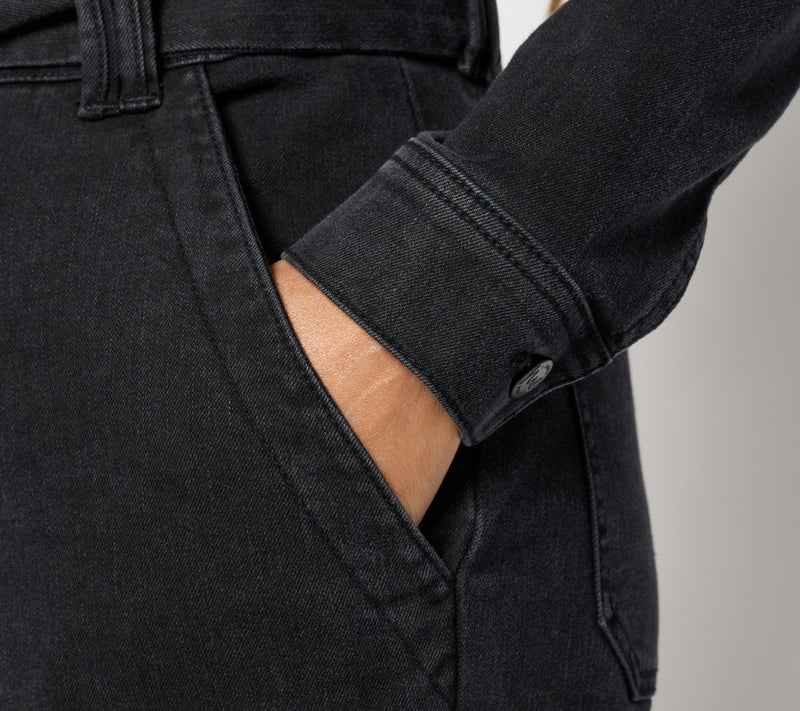 Me by Jennie Garth Petite Washed Black Denim Jumpsuit — View 5