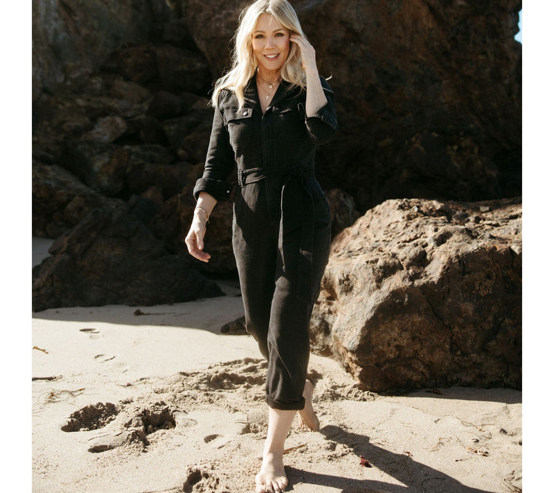 Me by Jennie Garth Petite Washed Black Denim Jumpsuit — View 7