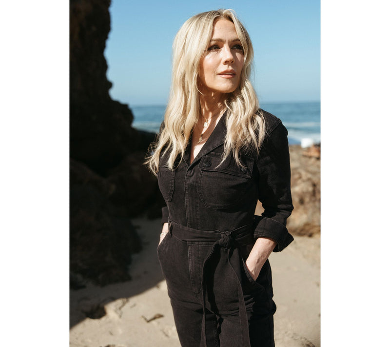Me by Jennie Garth Petite Washed Black Denim Jumpsuit — View 8