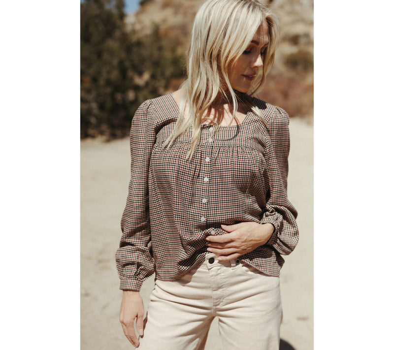 Me by Jennie Garth Harlow Printed Square Neck Blouse — View 13