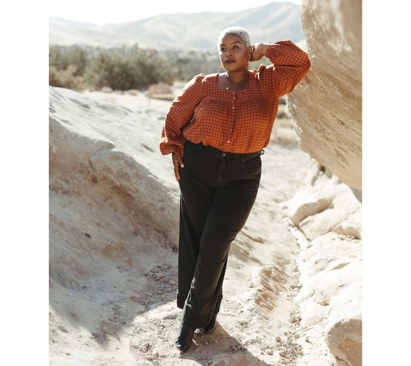 Me by Jennie Garth Harlow Printed Square Neck Blouse — View 11