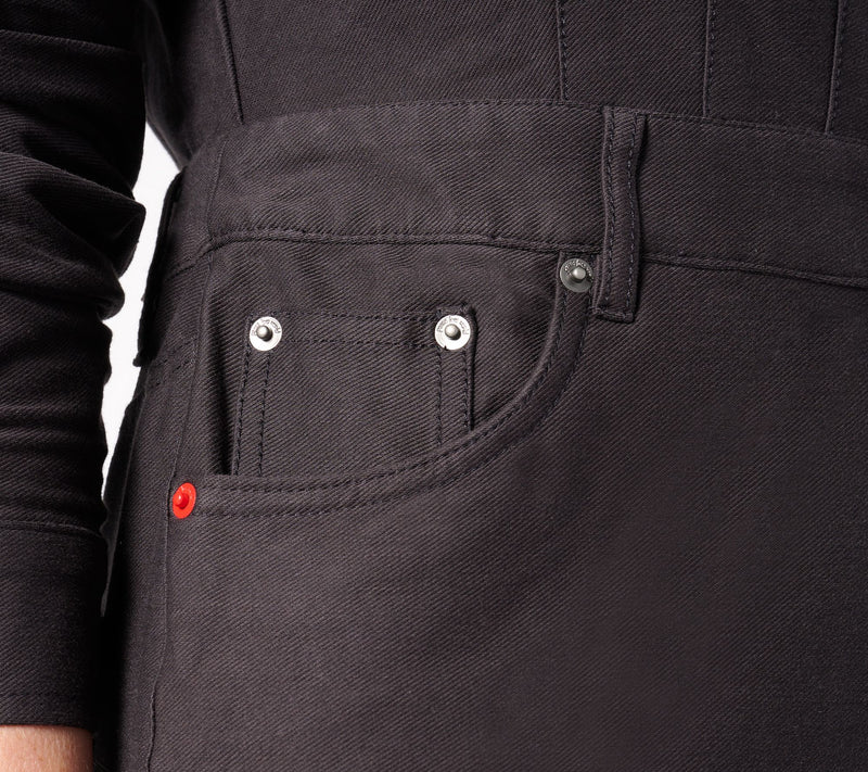 Peace Love World Denim Petite Knit Long Sleeve Dress- Black — View 5