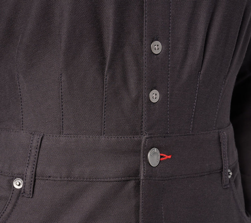 Peace Love World Denim Petite Knit Long Sleeve Dress- Black — View 6
