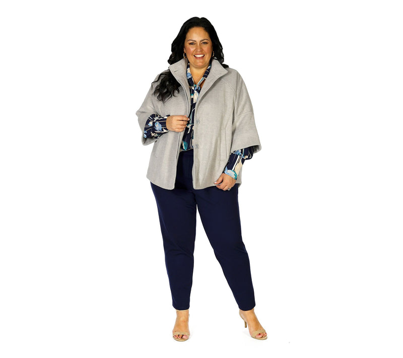 Dennis Basso Herringbone Jacket with Capelet Sleeves — View 13