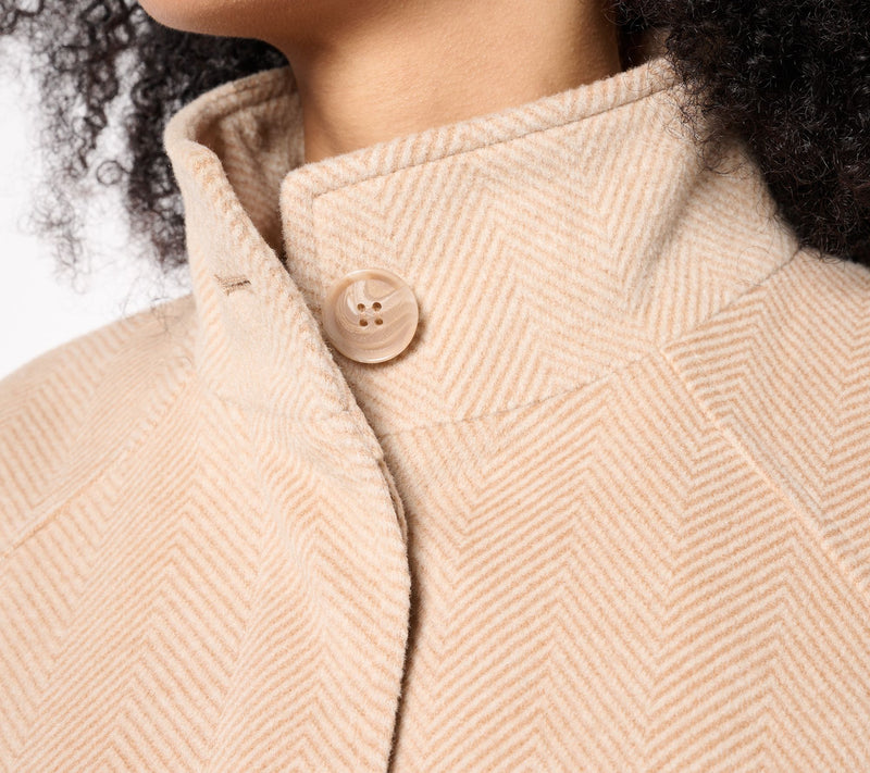 Dennis Basso Herringbone Jacket with Capelet Sleeves — View 10