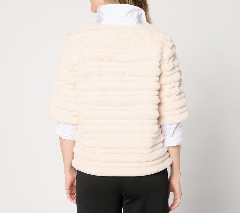 Dennis Basso Faux Fur Pelt with Elbow Sleeves — View 8