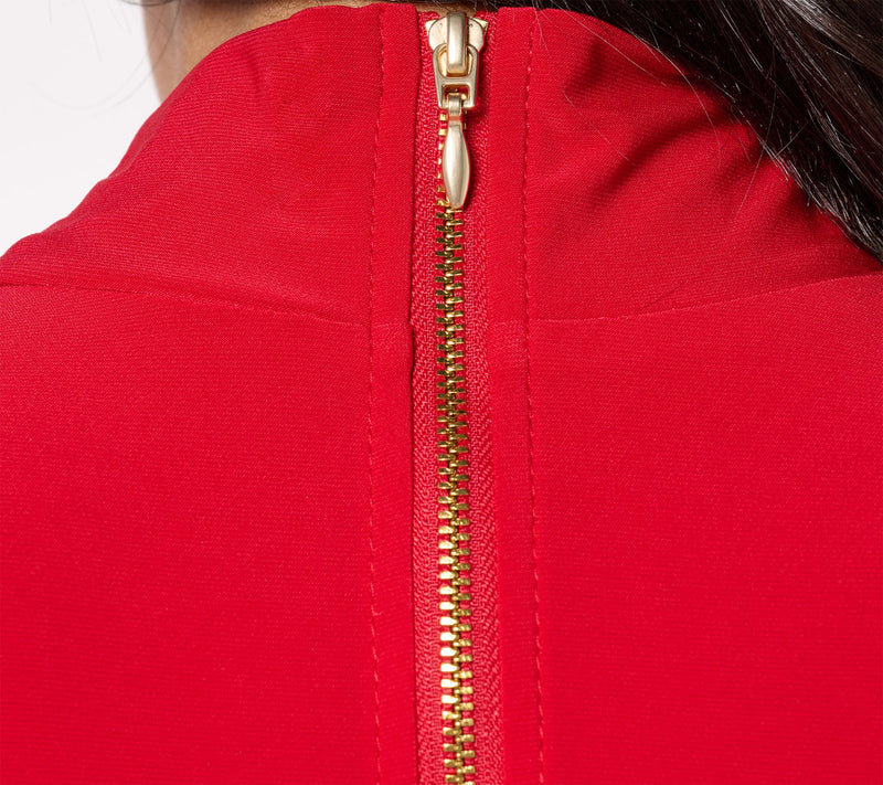 Dennis Basso Mock Neck Top with Elbow Sleeves — View 12