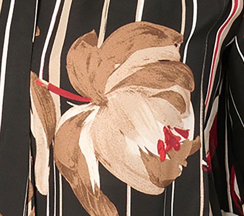 Dennis Basso Printed Woven Blouse with Balloon Sleeve — View 2
