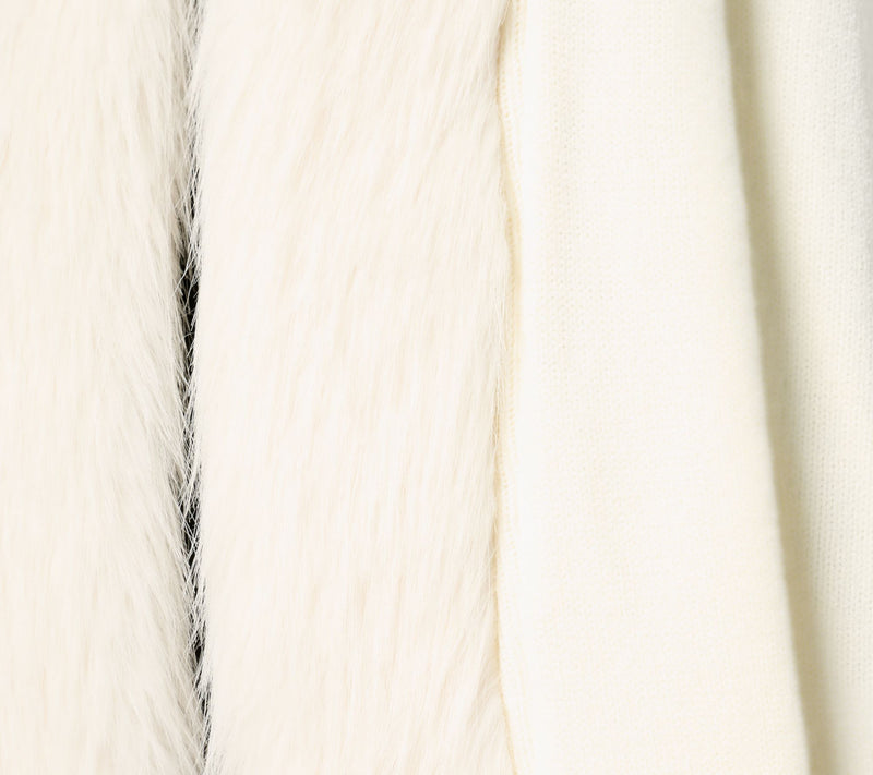 Studio Park X Jane Treacy Draped Sweater Vest with Faux Fur Trim — View 8