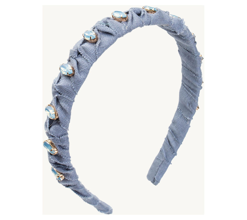 Violet & Brooks Rebecca Linen & Crystal Wrapped Headband — View 9