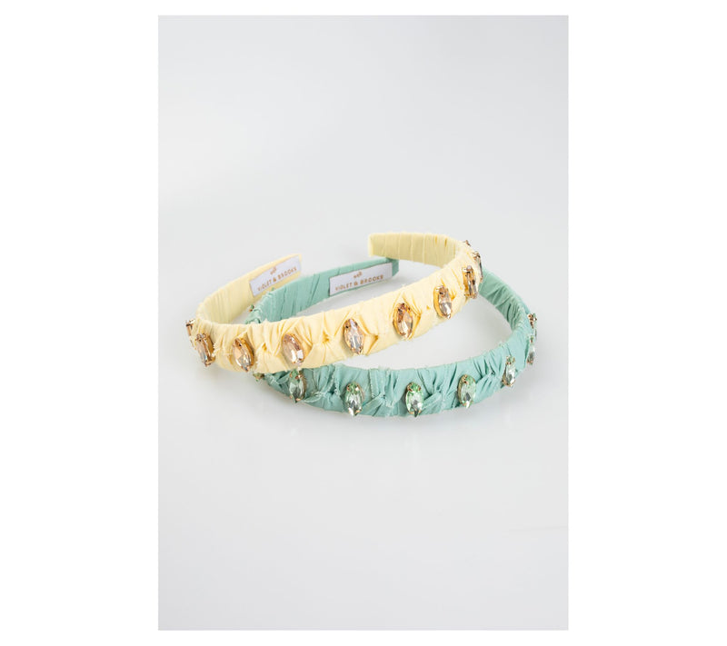 Violet & Brooks Rebecca Linen & Crystal Wrapped Headband — View 2