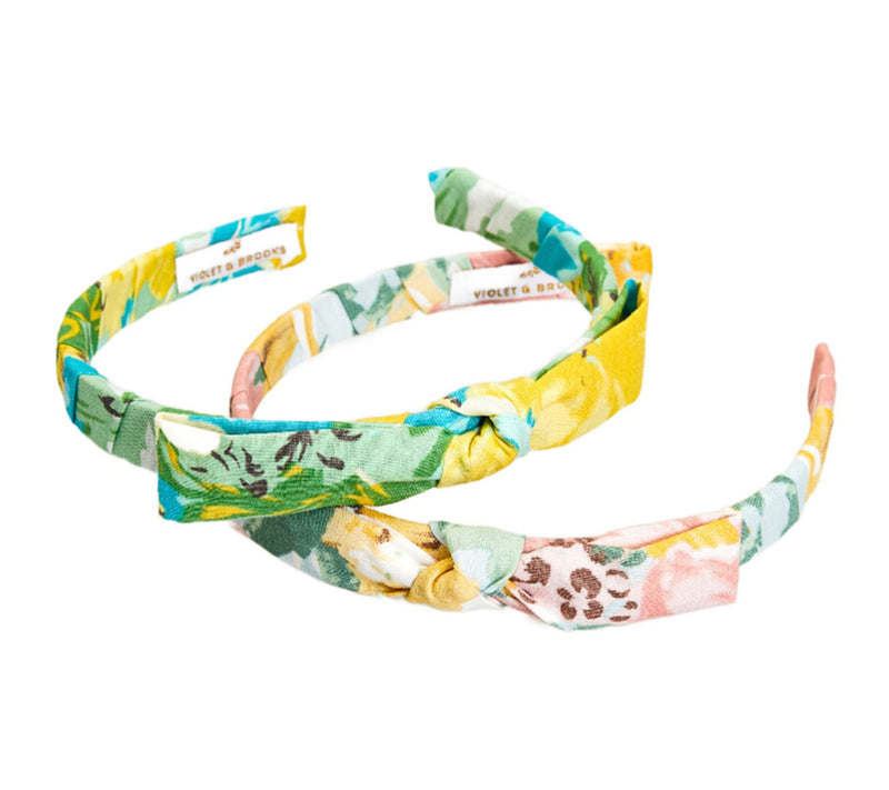 Violet & Brooks Dahlia Tailored Bow Petite Floral Headband — View 2