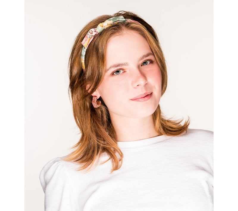 Violet & Brooks Dahlia Tailored Bow Petite Floral Headband — View 3
