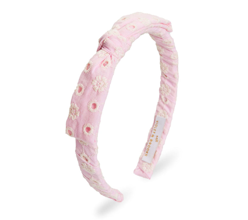 Violet & Brooks Ellie Mini Bow Eyelet Headband — View 8
