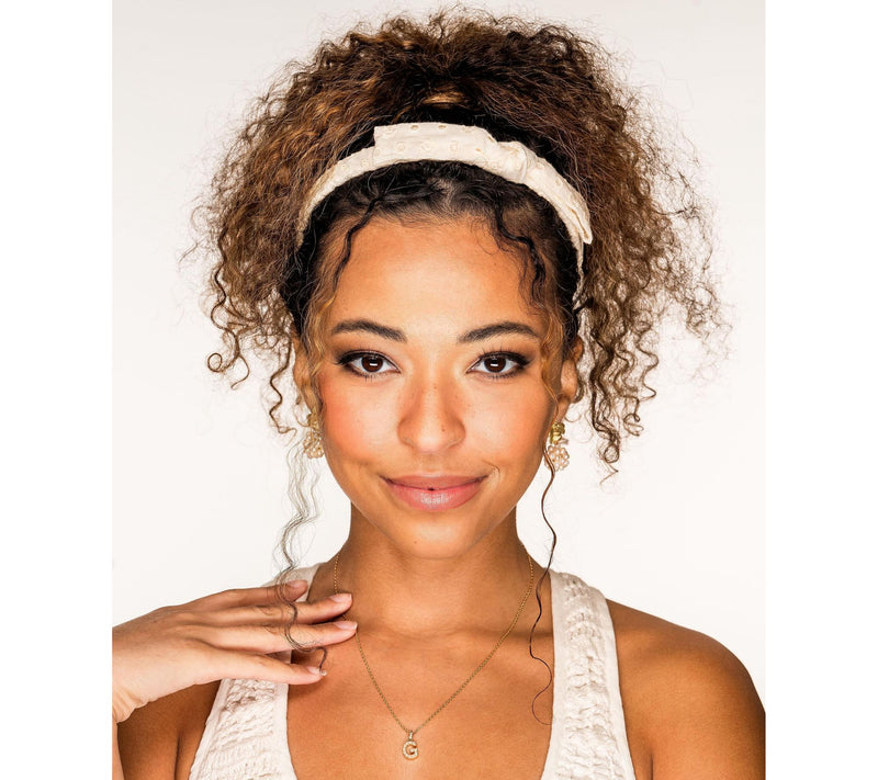 Violet & Brooks Ellie Mini Bow Eyelet Headband — View 3