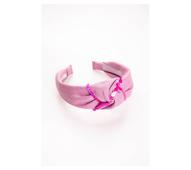 Violet & Brooks Top Knot Linen & SequinHeadband — View 10