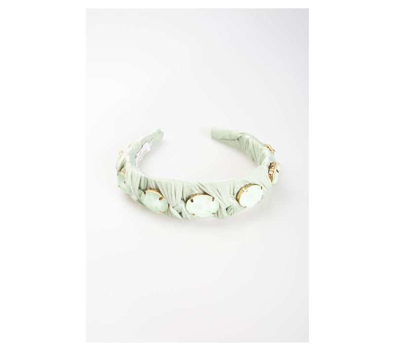 Violet & Brooks Matte Satin Wrapped Headbandwith Crystals — View 9