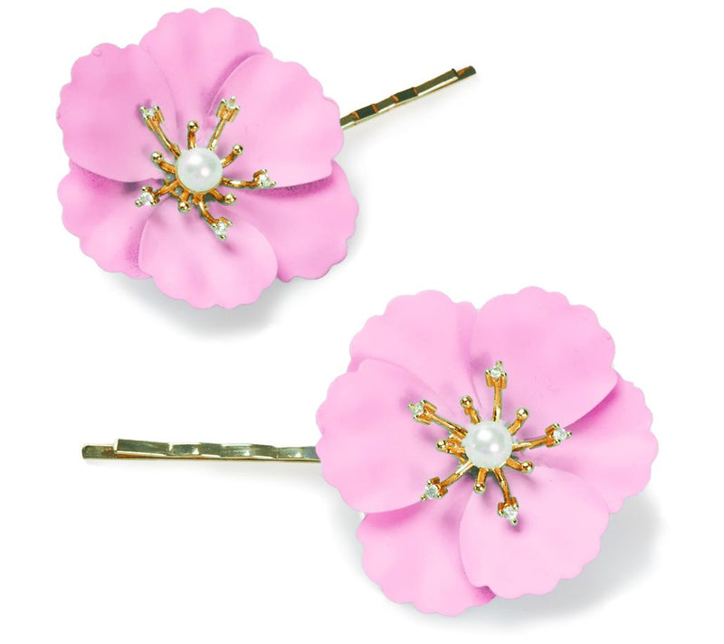 Violet & Brooks Blooming Enamel Poppy HairPin Duo — View 8