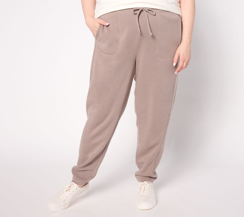 AnyBody Petite Brushed French Terry Joggers — View 3