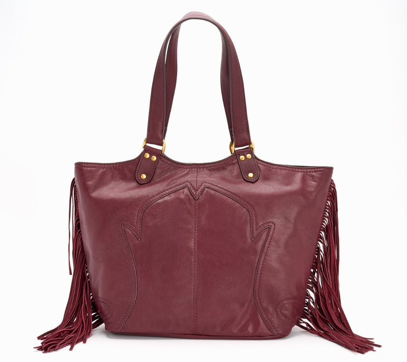 Vince Camuto Sandi Genuine Leather Tote with Fringe — View 5