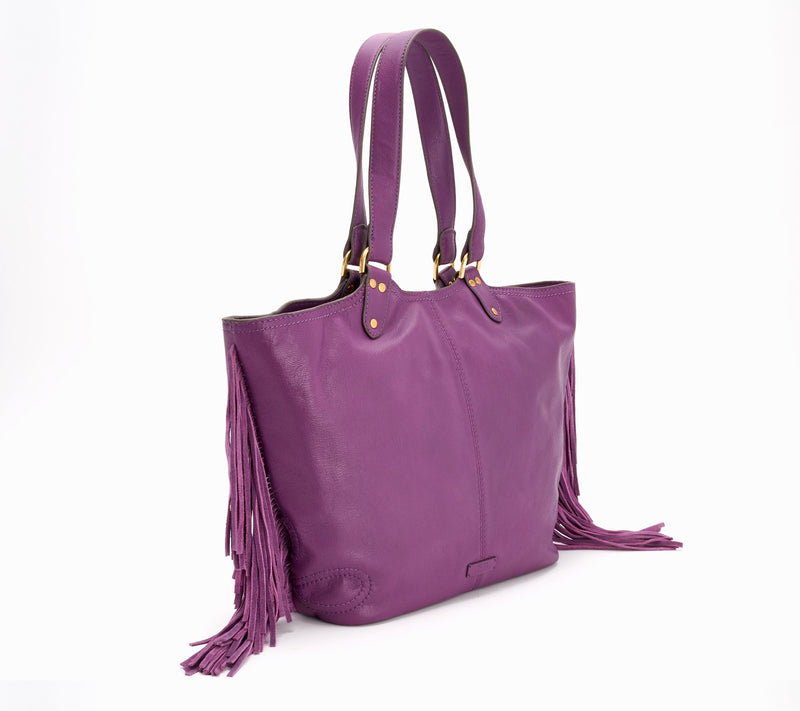 Vince Camuto Sandi Genuine Leather Tote with Fringe — View 10
